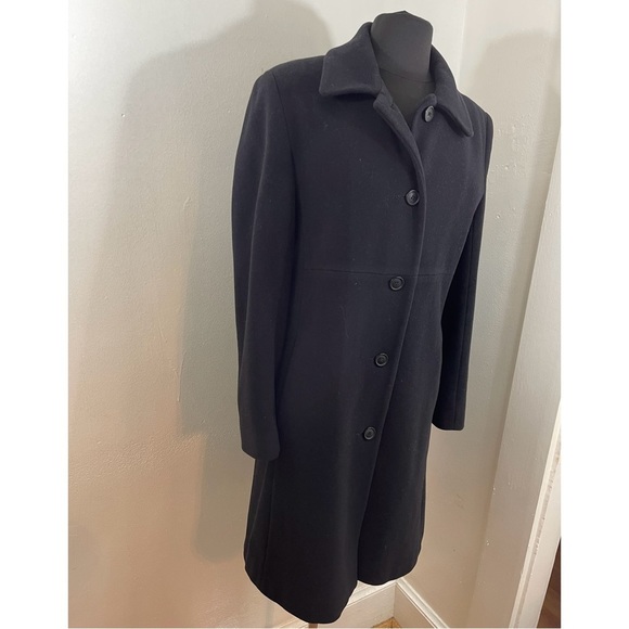 FORCASTER OF BOSTON LADIES PURE WOOL BUTTON DOWN BLACK COAT SIZE: 10 - Picture 3 of 12